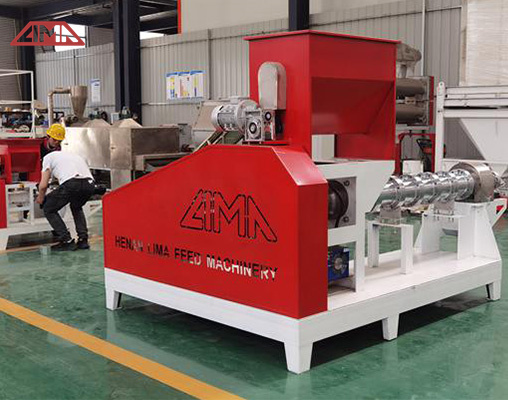 Floating fish feed screw extruder